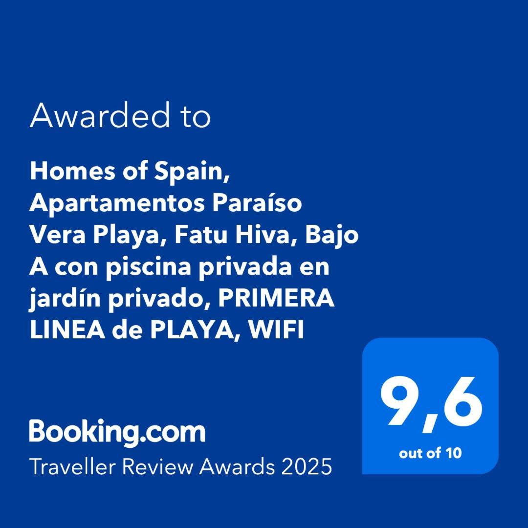 Homes Of Spain, Apartamentos Paraiso Vera Playa, Fatu Hiva, Bajo A Con Piscina Privada En Jardin Privado, Primera Linea De Playa, Wifi Ngoại thất bức ảnh